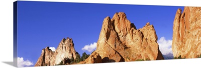Low angle view of rock formations, Garden of The Gods, Colorado Springs, Colorado