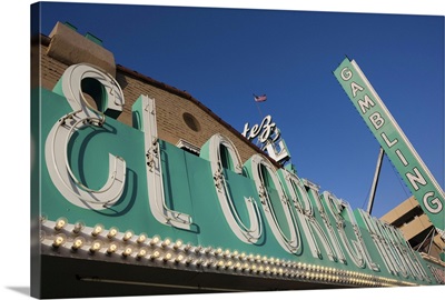 Low angle view of sign of El Cortez Hotel and Casino, Fremont Street, Las Vegas, Nevada