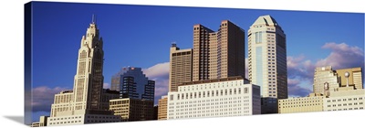 Low angle view of skyscrapers, Columbus, Ohio