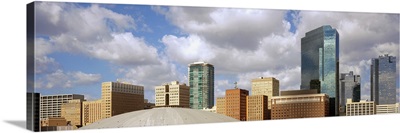 Low angle view of skyscrapers, Fort Worth, Texas