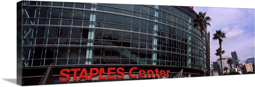 Low angle view of a multi-purpose sports arena, Staples Center, City Of Los Angeles, Los Angeles County, California, USA