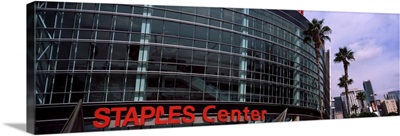 Low angle view of Staples Center, City Of Los Angeles, Los Angeles County, California