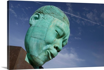 Low angle view of the bust of a musician, Kansas City, Missouri