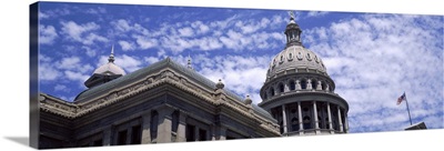 Low angle view of the Texas State Capitol Building, Austin, Texas
