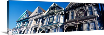 Low angle view of Victorian Houses, San Francisco, California