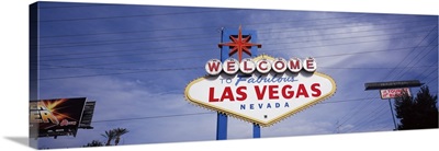 Low angle view of Welcome sign, Las Vegas, Nevada,