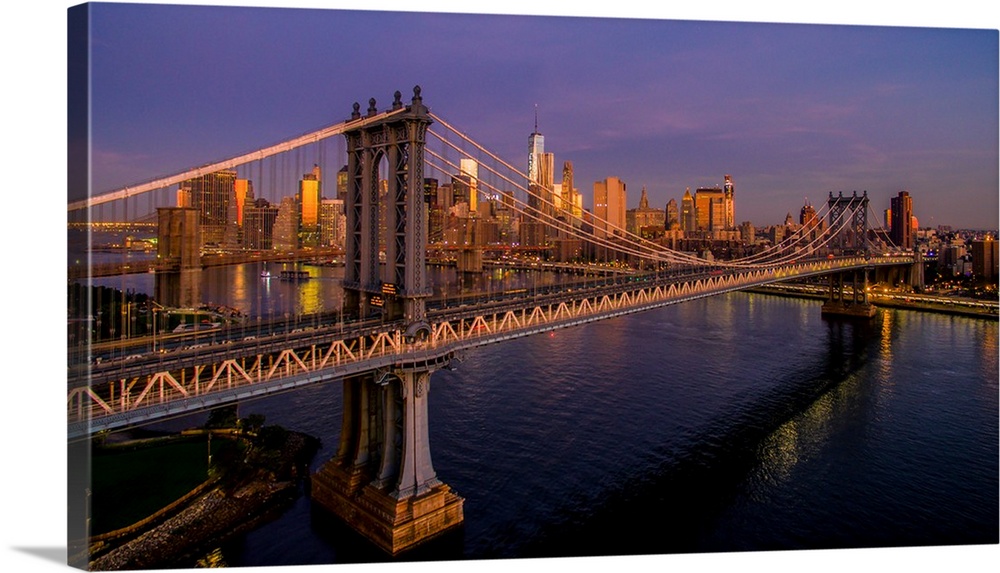 Manhattan Bridge at dawn, New York City, New York State, USA