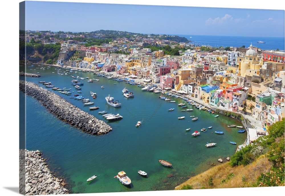 Marina Corricella, Procida Island, Bay of Naples, Campania, Italy.