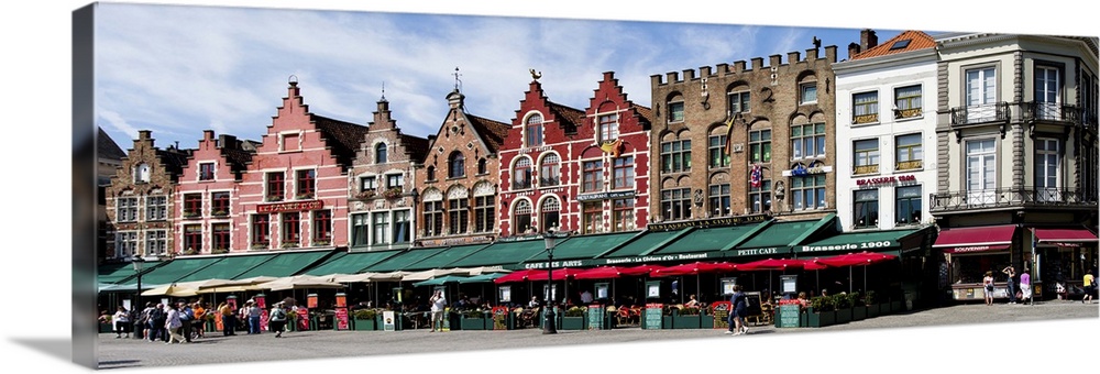 Market at a town square, Bruges, West Flanders, Belgium