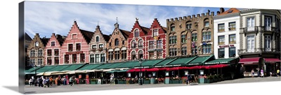 Market at a town square, Bruges, West Flanders, Belgium