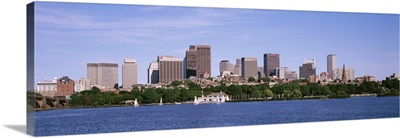 Massachusetts, Boston, Buildings on a waterfront viewed from Charles Bridge