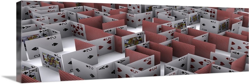 Maze made up from playing cards | Great Big Canvas