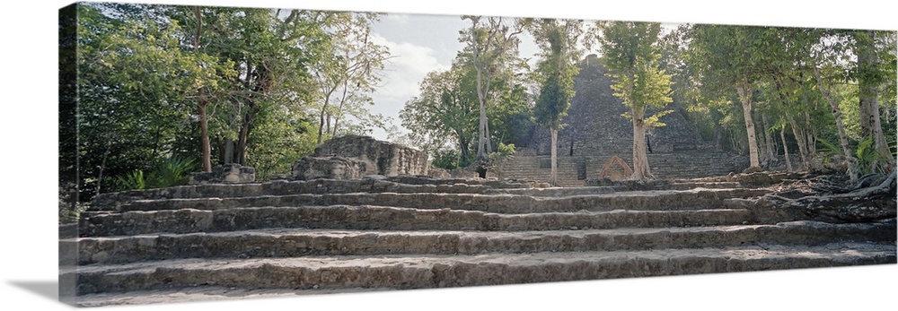 Mexico, Quintana Roo, Coba Archaeological Zone, Iglesia ruin