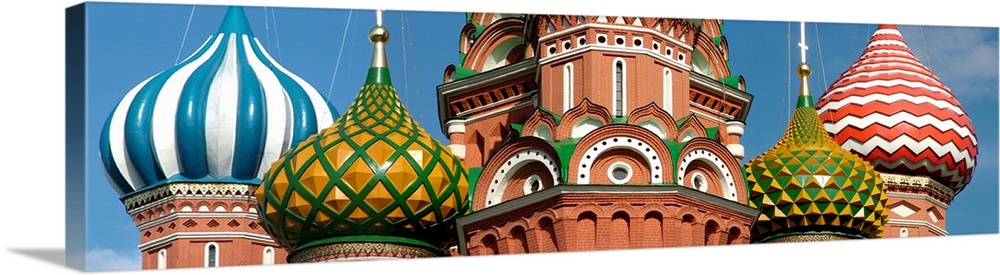 Mid section view of a cathedral, St. Basils Cathedral, Red Square, Moscow, Russia