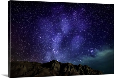 Milky Way Galaxy with Aurora Borealis or Northern lights, Kjalarnes, Reykjavik, Iceland