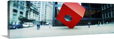 Monument in a city Noguchi Cube Helmsley Plaza New York City New York State