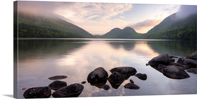 Morning mist on Jordan Pond, Acadia National Park, Maine