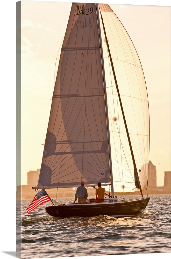 Morris Yacht sailing in Atlantic Ocean, Miami, Miami-Dade County, Florida, USA