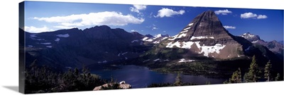 Mountain range at the lakeside, Bearhat Mountain, Hidden Lake, Us Glacier National Park, Montana,