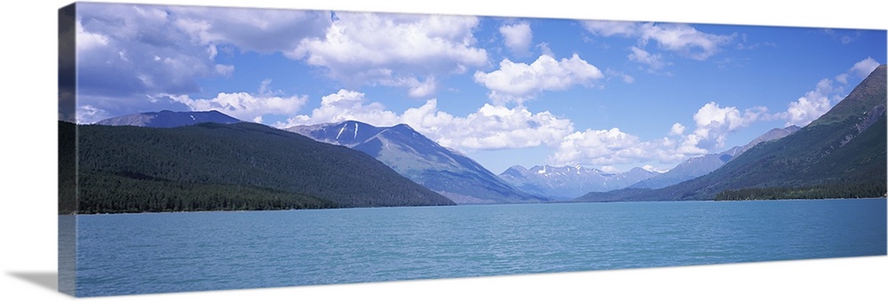 Mountain range at the lakeside, Kenai Lake, Kenai Peninsula, Alaska, USA
