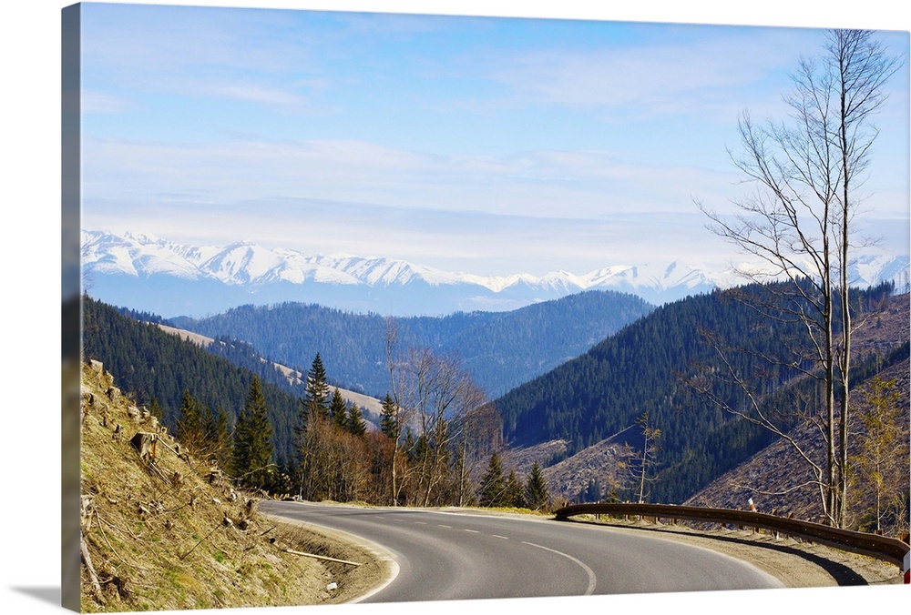 Mountain road in a valley, Tatra Mountains, Slovakia