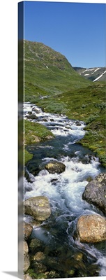 Mountain stream over rocks, Norway