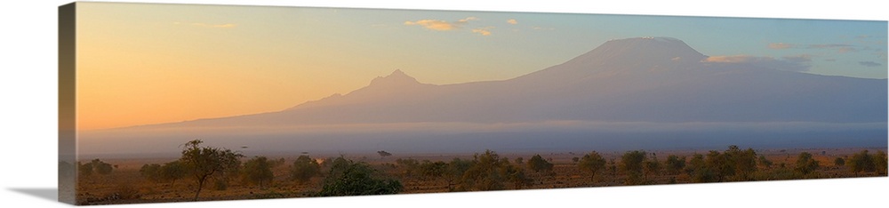 Mountains at dawn view from Amboseli Park, Mt Kilimanjaro, Tanzania