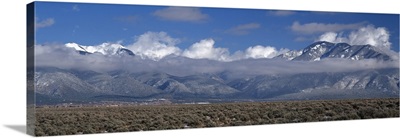 Mountains covered with fog, Taos, New Mexico