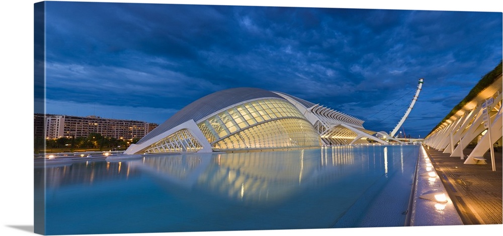 Museum at the waterfront LHemisferic Planetarium City Of The Arts And The Sciences Valencia Spain