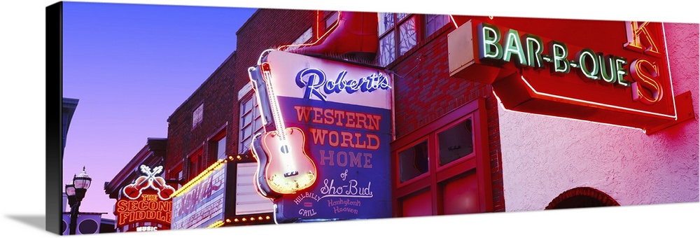 Neon signs on building, Nashville, Tennessee