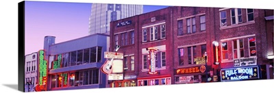 Neon signs on buildings, Nashville, Tennessee
