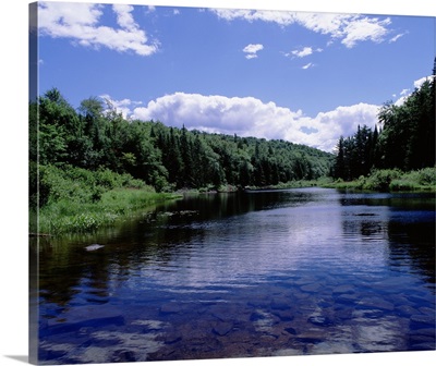 New York, Adirondack State Park, Adirondack Mountains, Raquette river near Long Lake