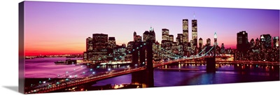 New York City, Brooklyn Bridge, twilight