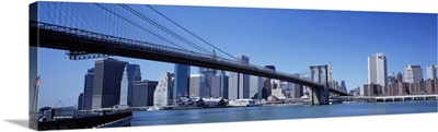 New York State, New York City, Brooklyn Bridge, Skyscrapers in a city
