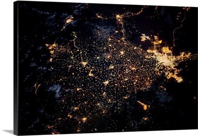 Night time satellite image of Cairo, Egypt