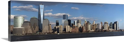 NYC Skyline on water featuring One World Trade Center
