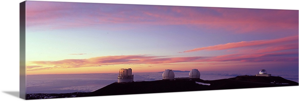 Observatories on a hill, Mauna Kea, Hawaii