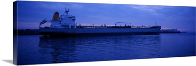 Oil tanker moored at a harbor, Boston Harbor, Boston, Massachusetts