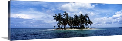 Palm trees on an island, San Blas Islands, Panama