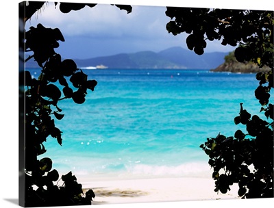 Panoramic view of a beach, Cinnamon Bay, St. John, US Virgin Islands