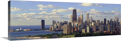 Panoramic view of Lake Michigan and Lincoln Park, Chicago, IL