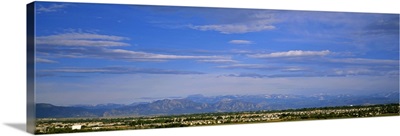 Panoramic view of rocky mountains thirty miles outside of Boulder , Colorado