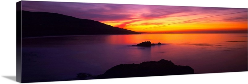 Panoramic view of the sea at dusk, Leo Carillo State Park, Malibu ...