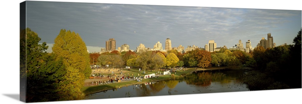 Park with buildings in the background, Central Park, Manhattan, New York City, New York State,