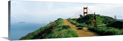 Path leading towards a suspension bridge, Golden Gate Bridge, San Francisco, California