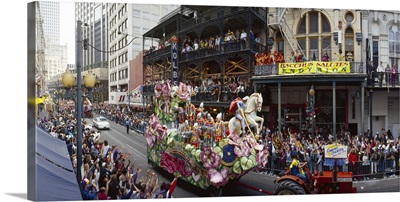 People celebrating Mardi Gras festival, New Orleans, Louisiana,