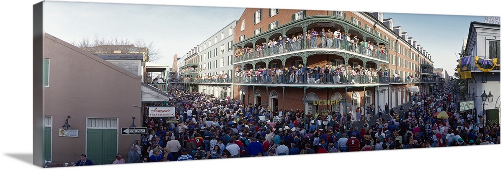 People celebrating Mardi Gras festival, New Orleans, Louisiana,