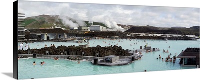 People enjoying in geothermal spa at Blue Lagoon, Reykjanes Peninsula, Iceland