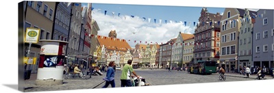 People in a city Landshut Lower Bavaria Bavaria Germany