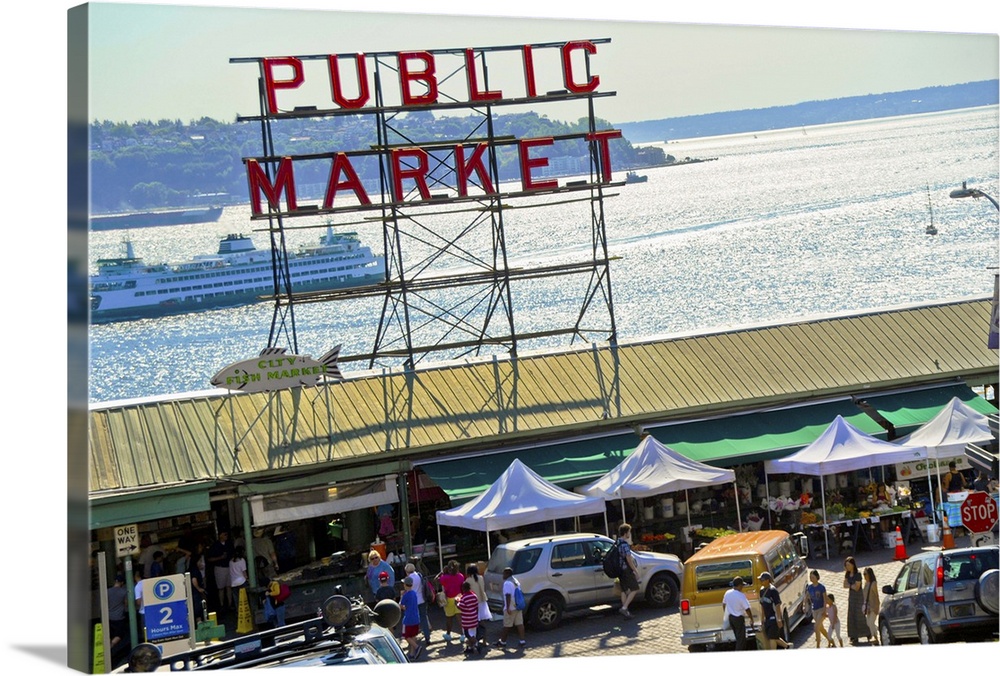 People in a public market, Pike Place Market, Seattle, Washington State